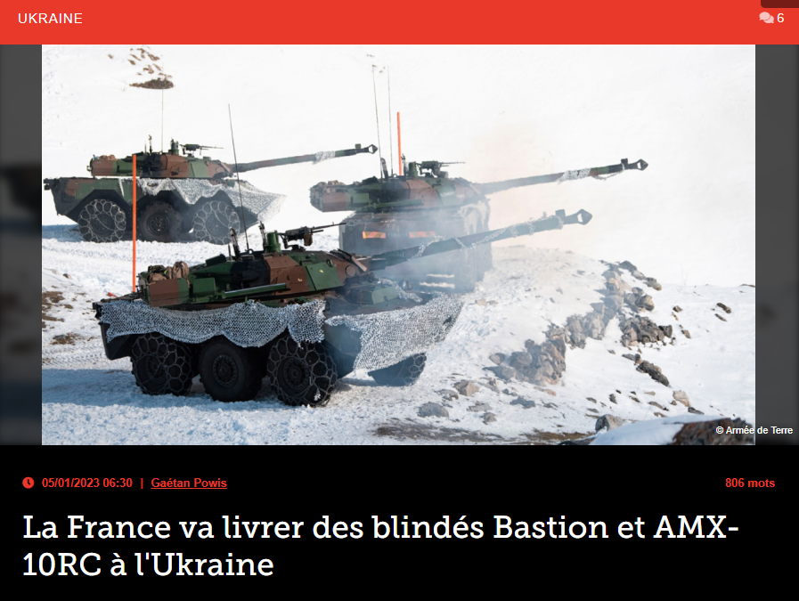 La France va livrer des blindés Bastion et AMX-10RC à l’Ukraine