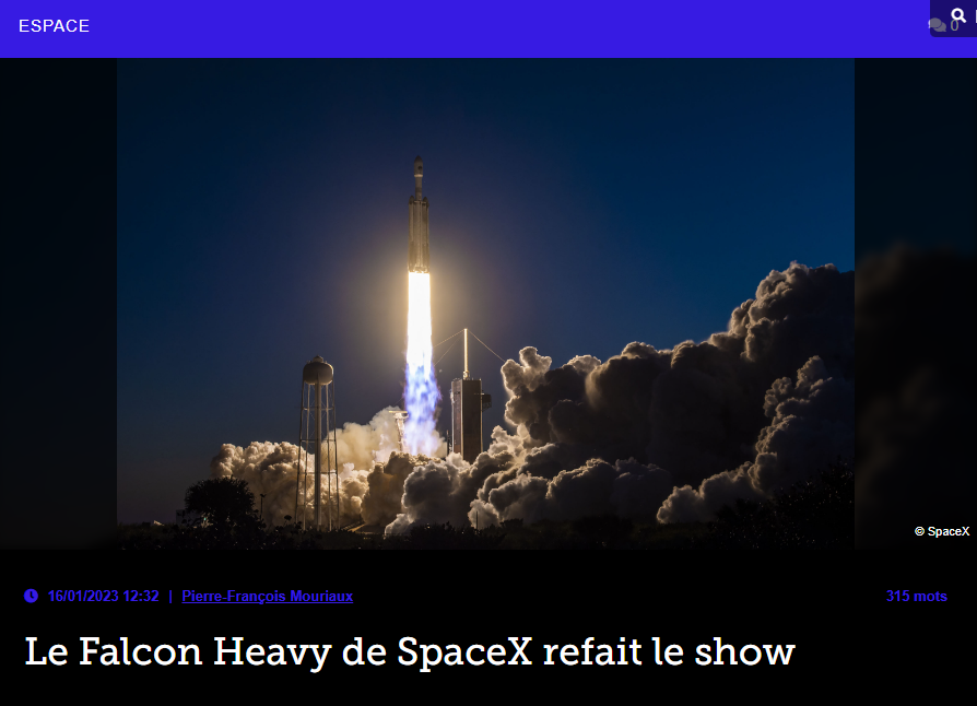 Le Falcon Heavy de SpaceX refait le show