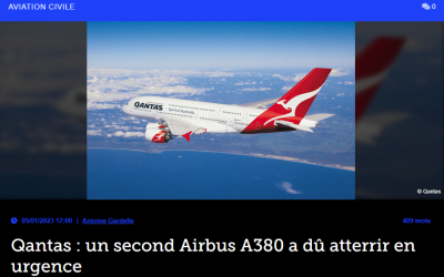 Qantas : un second Airbus A380 a dû atterrir en urgence