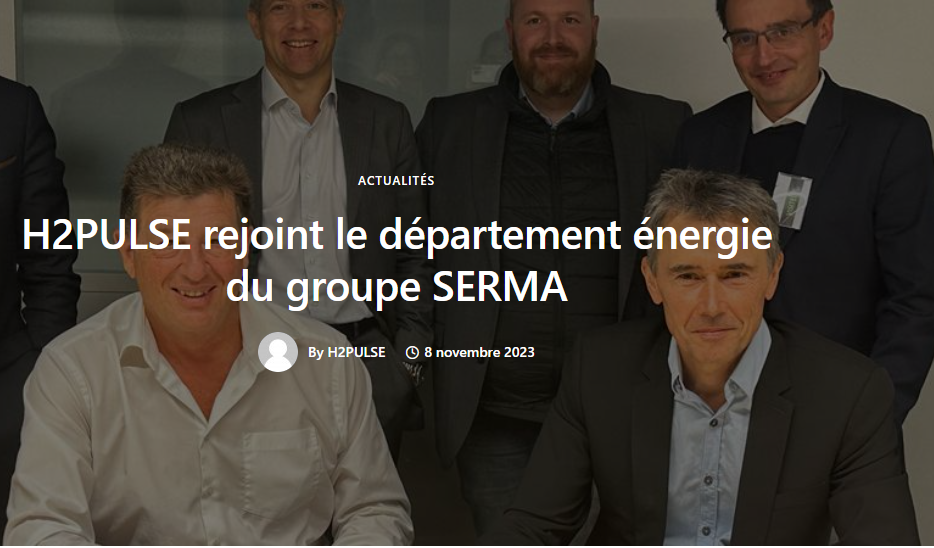 H2PULSE rejoint le département énergie du groupe SERMA