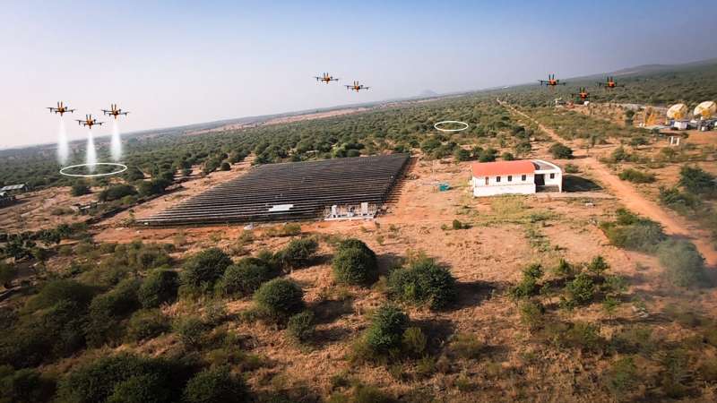 Using drone swarms to fight forest fires