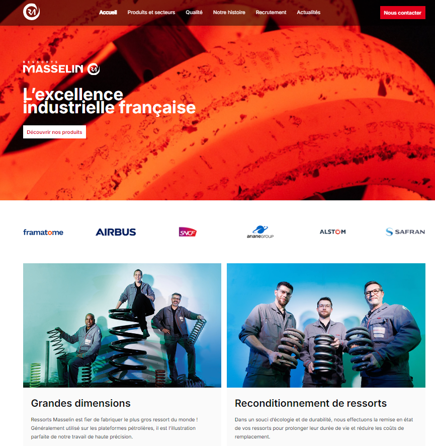 Nouveau site web chez Ressorts Masselin !