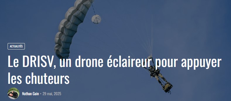 Le DRISV, un drone éclaireur pour appuyer les chuteurs