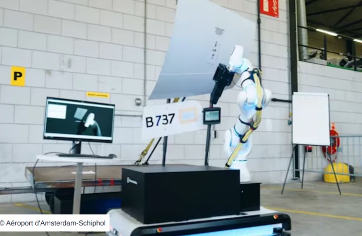 L’aéroport d’Amsterdam fait appel à Neura Robotics pour automatiser le raccordement en électricité des avions au sol
